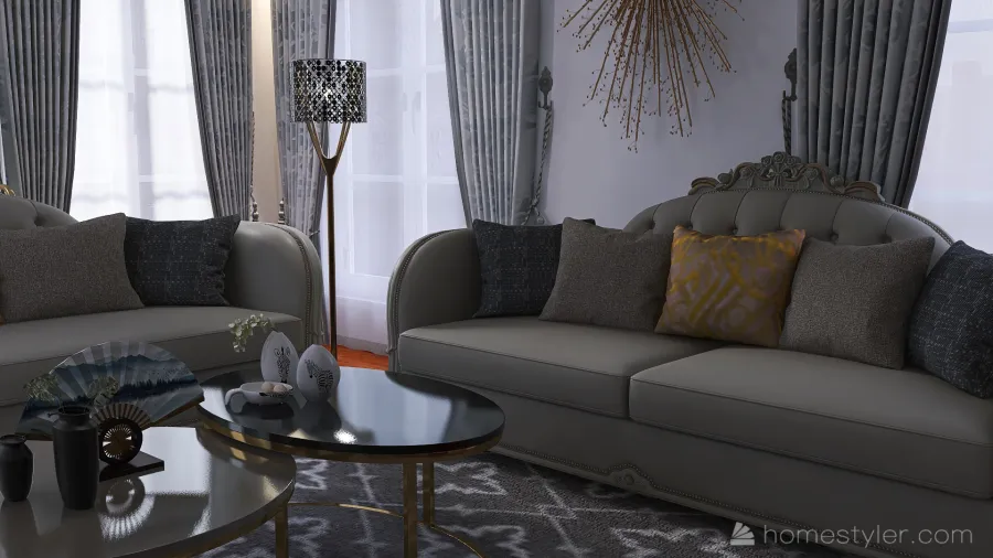 #AmericanRoomContest_ Living Room 3d design renderings