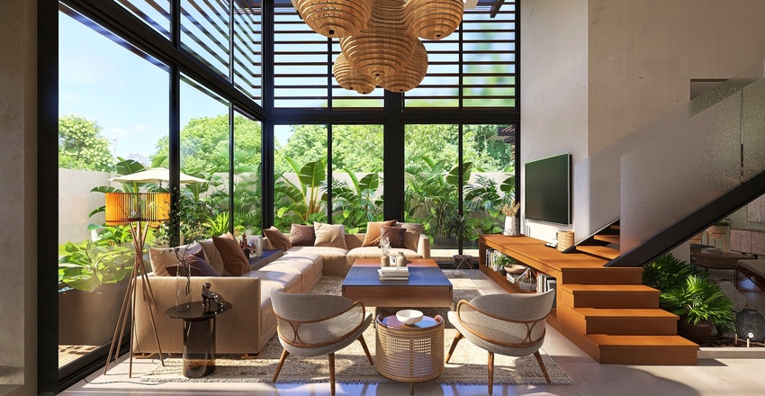 Casa Moderna - Tropical, Luxury Modern Contemporary House Interior Design Render