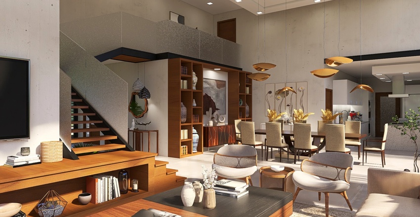 Casa Moderna - Tropical, Luxury Modern Contemporary House Interior Design Render