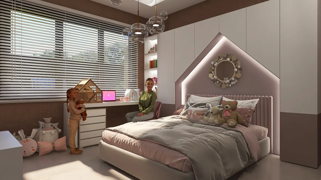 Modern KidsRoom 3d design renderings