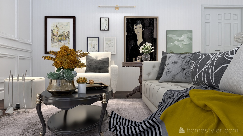 #AmericanRoomContest_American classic with a twist 3d design renderings