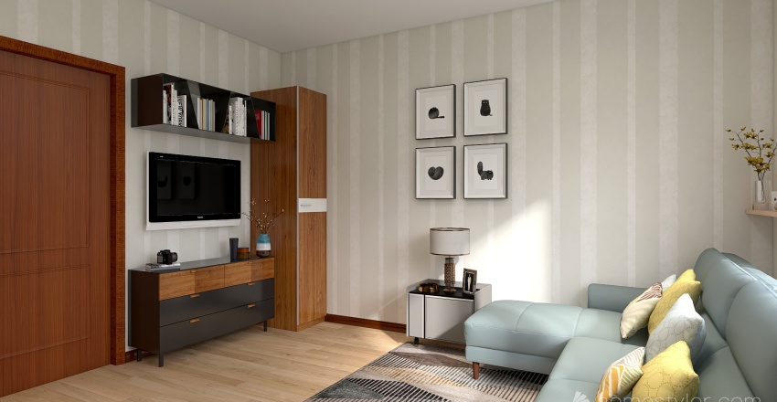 Комната в квартире для мамы с дочкой 3d design renderings