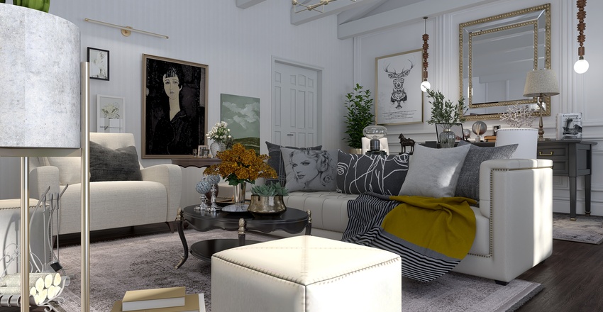 #AmericanRoomContest_American classic with a twist Interior Design Render