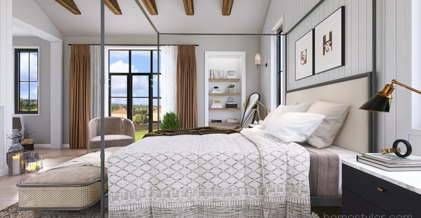 #AmericanRoomContest- Dormitorio casa de campo 3d design renderings