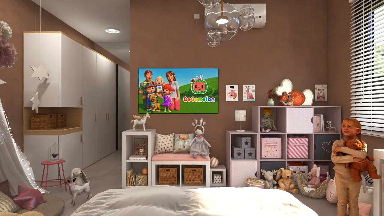 Modern KidsRoom 3d design renderings
