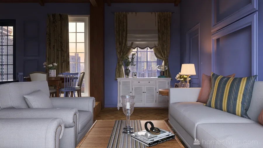 #AmericanRoomContest_F.R.I.E.N.D.S. inspired apartment 3d design renderings