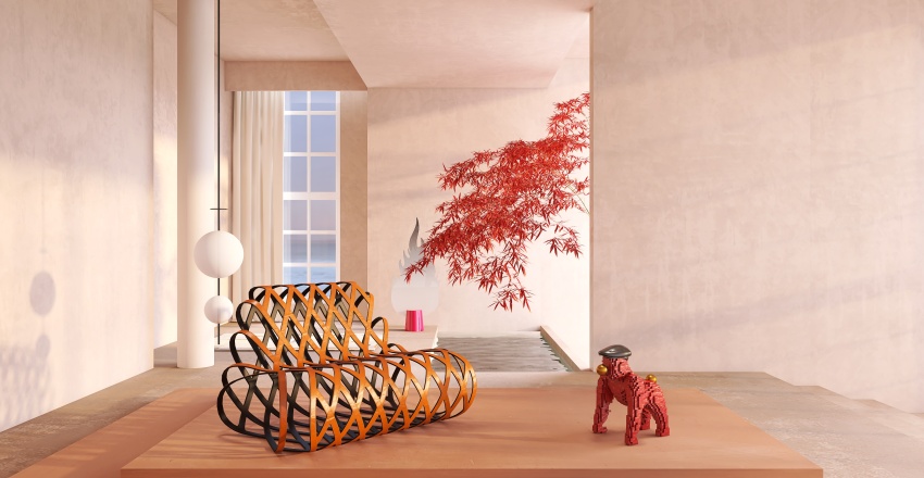 Contemporary Conceptual Design Model Collection Red 3d design renderings