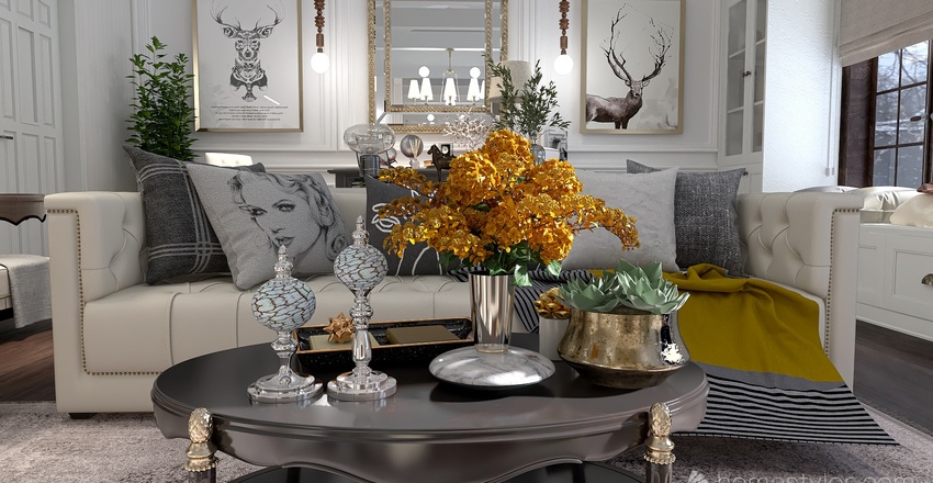 #AmericanRoomContest_American classic with a twist Interior Design Render