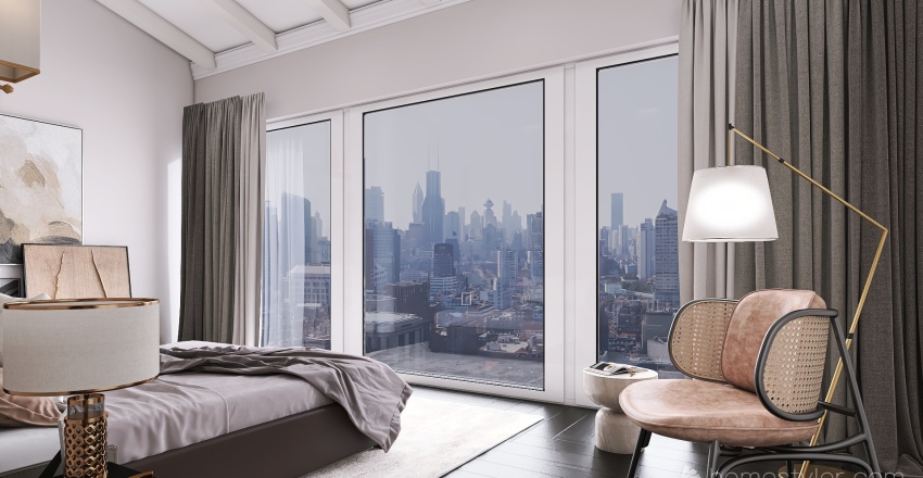 #AmericanRoomContest_A bedroom with a view 3d design renderings