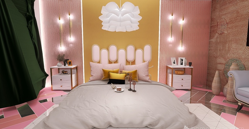 Dormitorio Kistch 3d design renderings