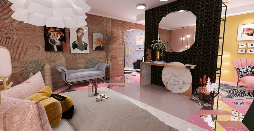 Dormitorio Kistch 3d design renderings