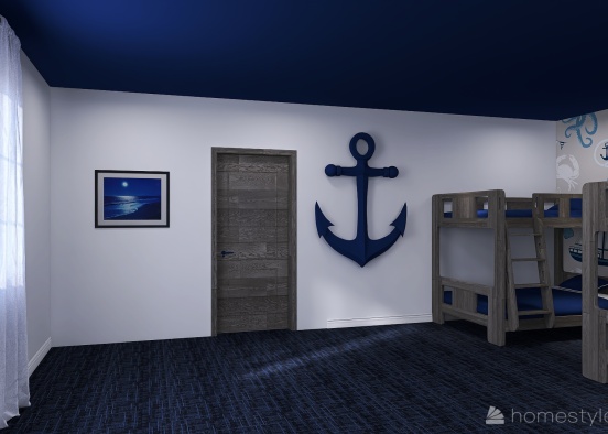 Nautical Children's bedroom- accommodates six  Design Rendering