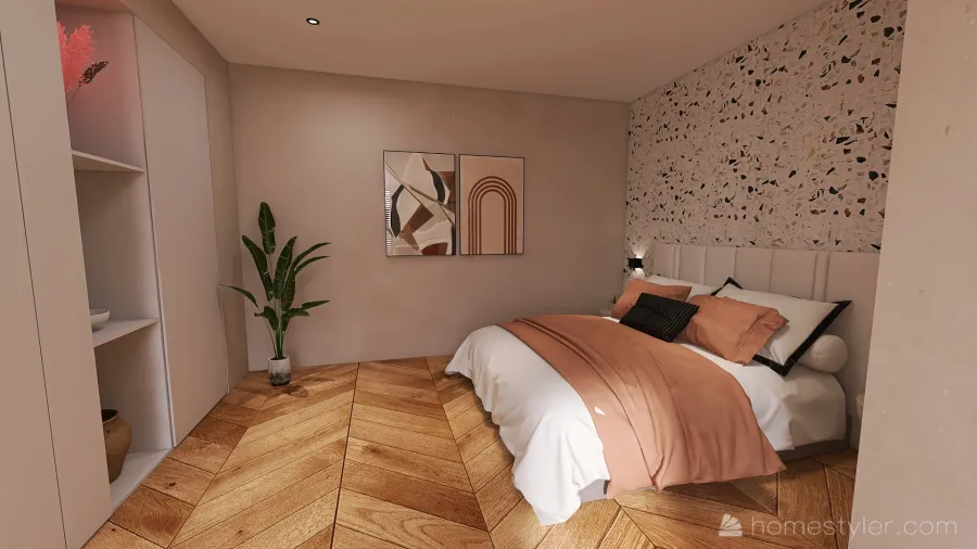 Starter home - Rose Blue 3d design renderings