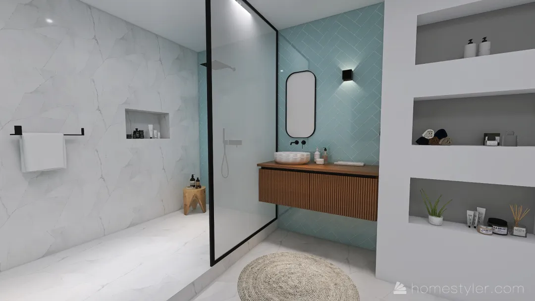 Starter home - Rose Blue 3d design renderings