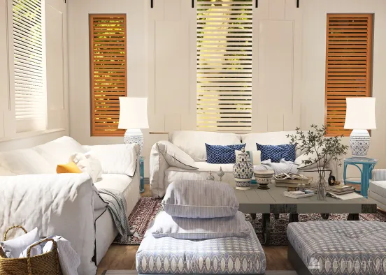 #AmericanRoomContest_copy Hamptons style Living room Design Rendering