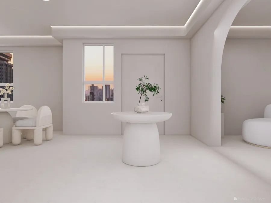 Modern White Aisle 3d design renderings