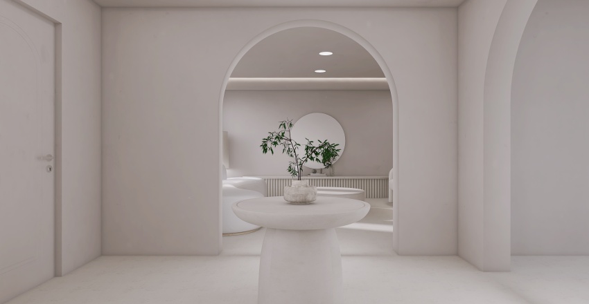 Modern White Dining Room 3d design renderings
