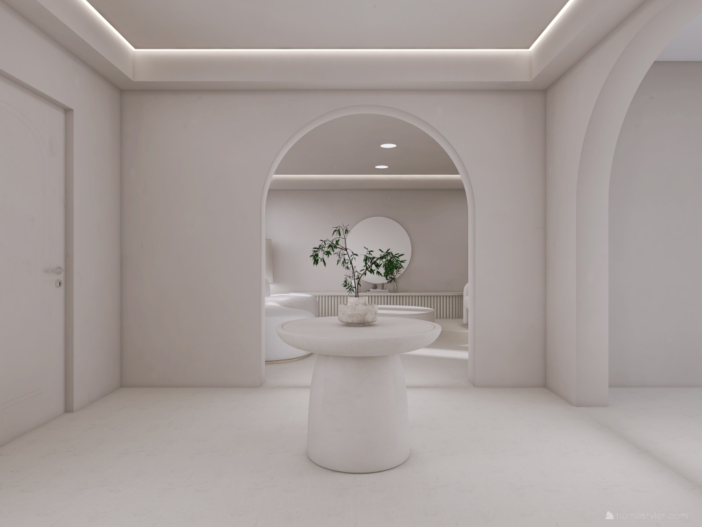 Modern White Dining Room 3d design renderings