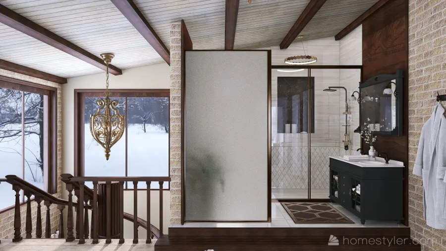 #AmericanRoomContest - 2 Story Chalet Retreat  #Traditional 3d design renderings