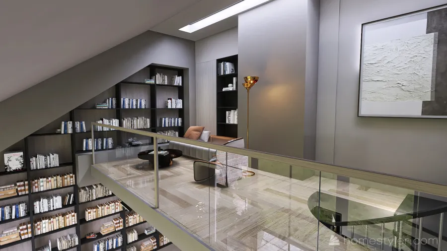 #AmericanRoomContest_Despacho biblioteca 3d design renderings