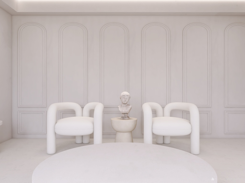 Modern White Living Room 3d design renderings