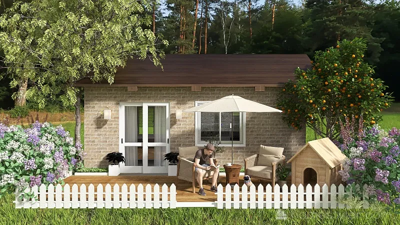 Minimalist Tiny Home 3d design renderings