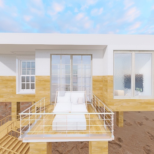 Tiny Beach House 3d design renderings