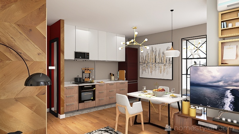 Кухня 3100-v2 с душ и биде 3d design renderings