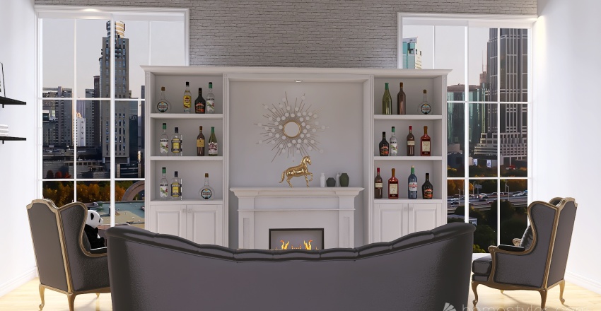 Lounge/ Dining Room/ Kitchen 3d design renderings
