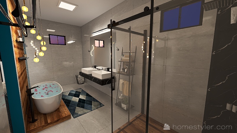 Banheiro luxo 3d design renderings