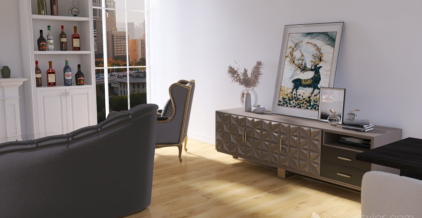 Lounge/ Dining Room/ Kitchen 3d design renderings