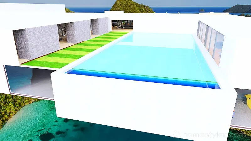 Mansión en la costa 3d design renderings