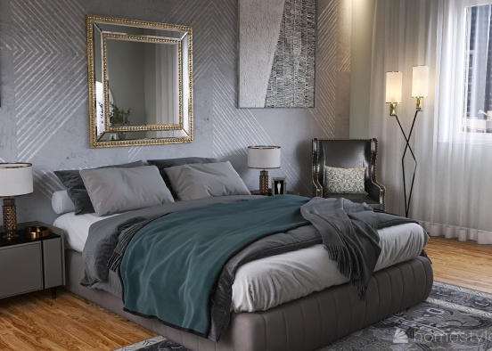 #AmericanRoomContest-Elegant Bedroom Design Rendering