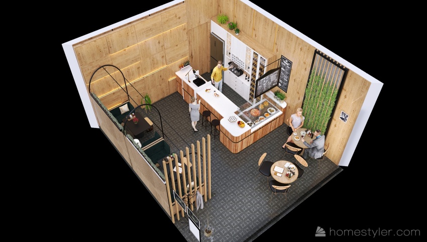 #AmericanRoomContest_Modern American diner 3d design picture 45.18
