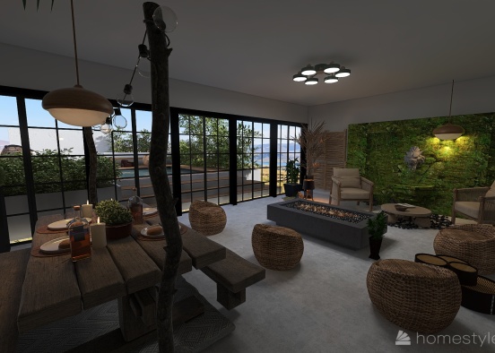 patio and rest room Design Rendering