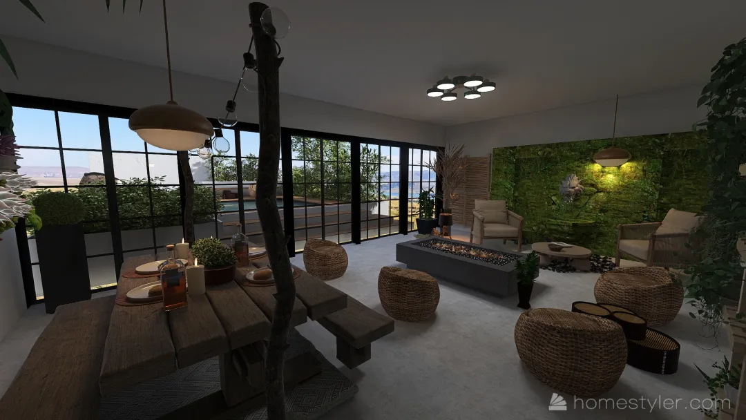patio and rest room 3d design renderings