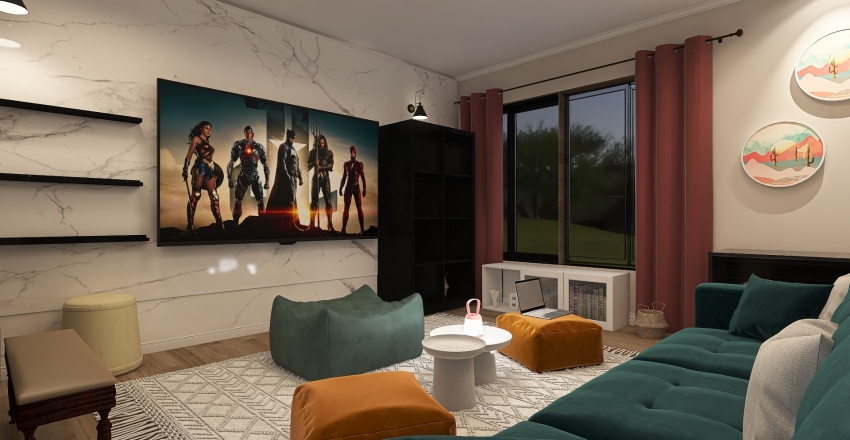Wong Media Room 3d design renderings