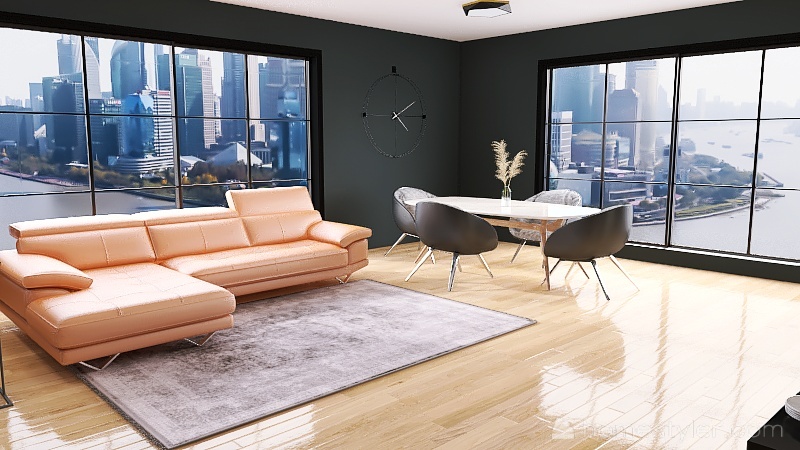 Small, modern apartment 3d design renderings