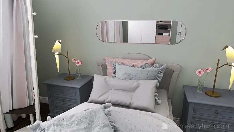 Girls Bedroom 3d design renderings