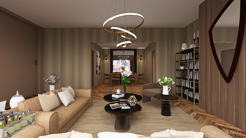 Gold cozy suite 3d design renderings
