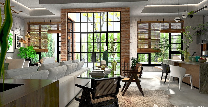 Living and Dining Room 3d design renderings