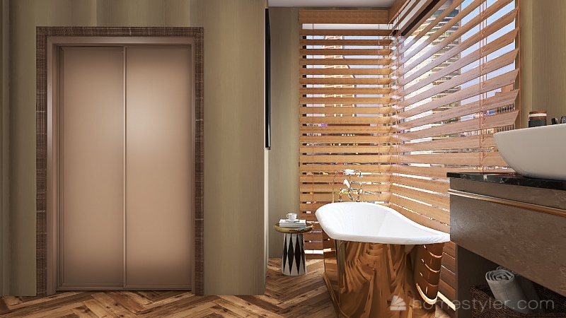 Gold cozy suite 3d design renderings
