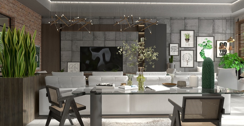 Living and Dining Room 3d design renderings