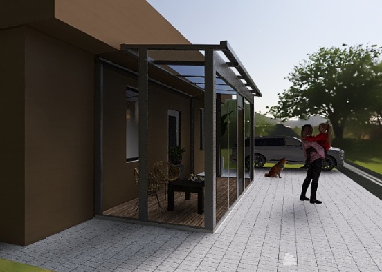 Terrace in front of the house Design Rendering