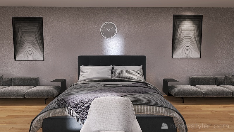Grey Bedroom 3d design renderings