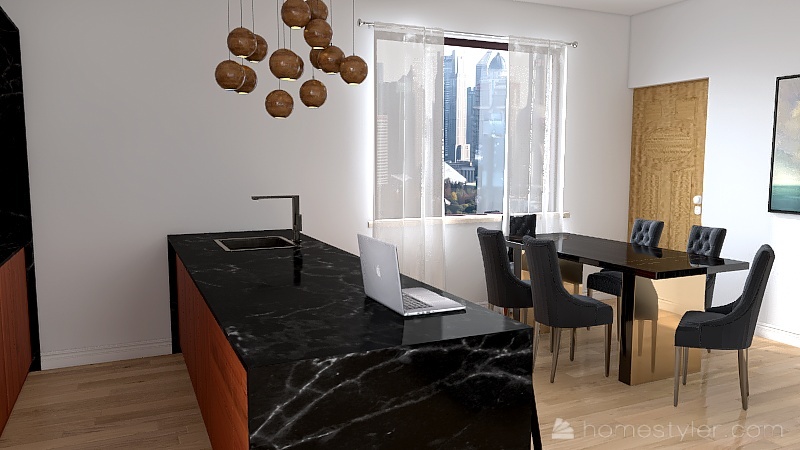 Living Room   Kitchen   Dining 3d design renderings