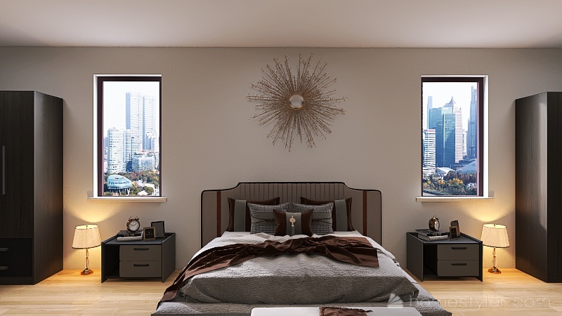 American Style Bedroom 3d design renderings