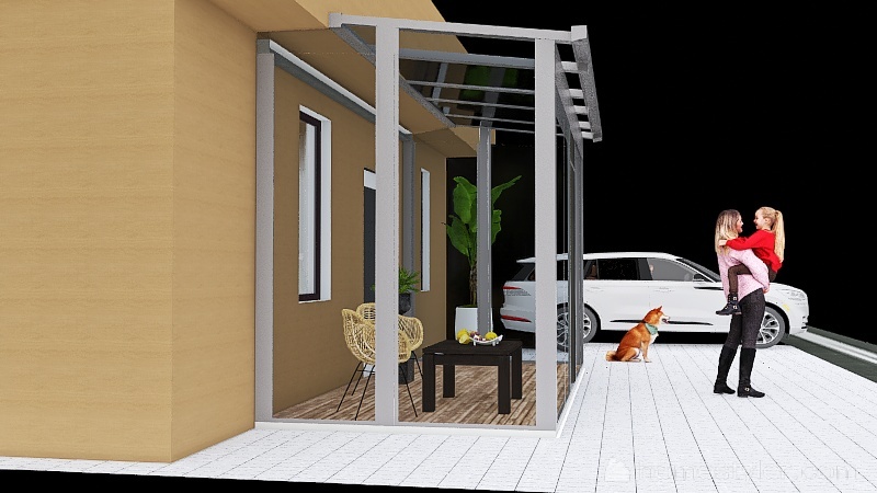 Terrace in front of the house 3d design picture 42.49