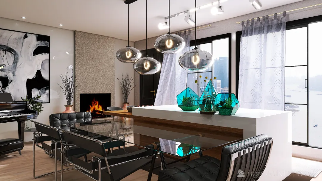Cozinha Luxuosa 3d design renderings