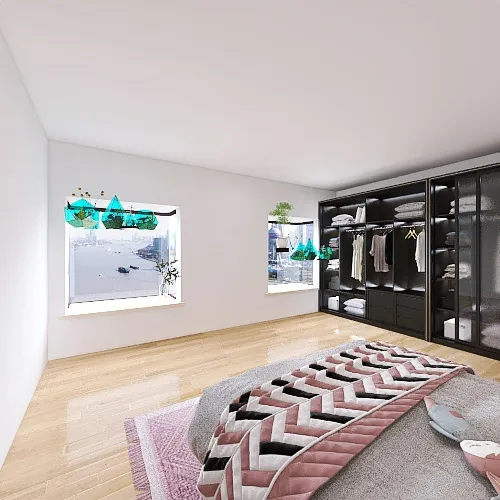 Living Room and Bedroom 3d design renderings